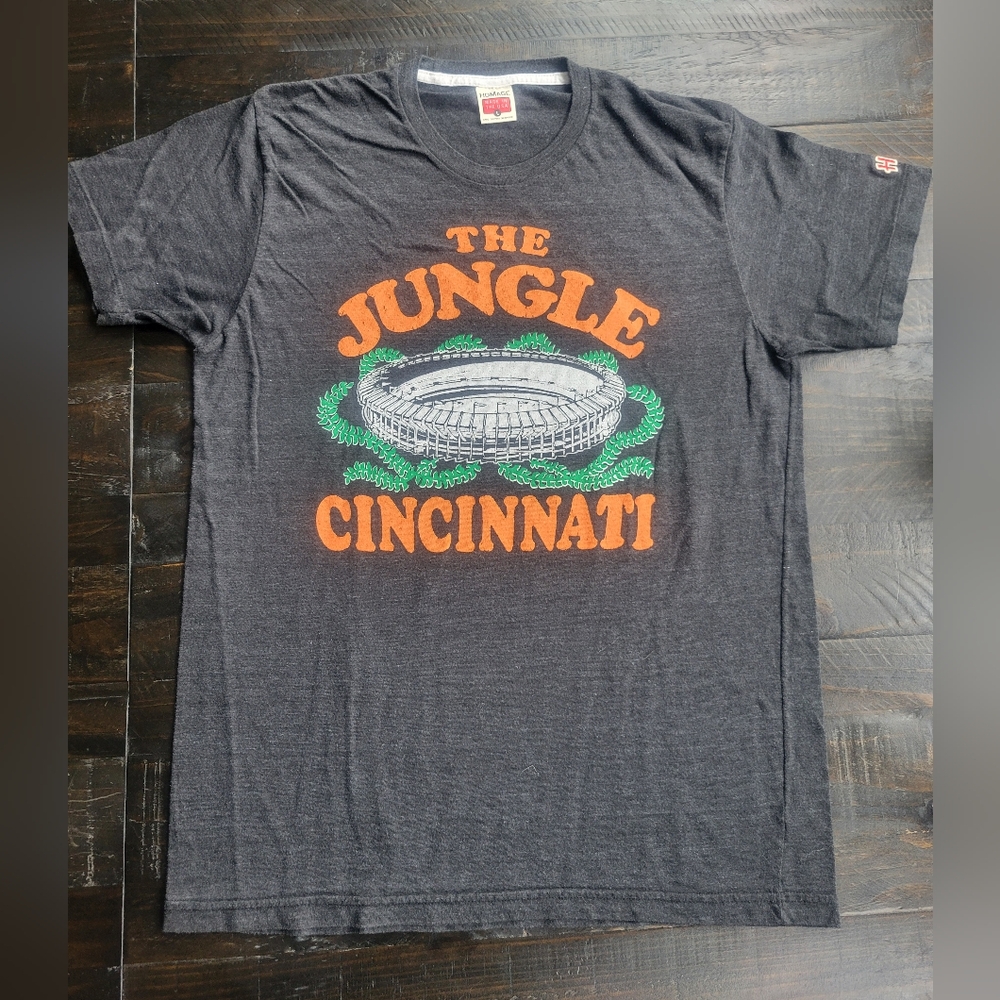 HOMAGE Charcoal and Orange Cincinnati Tee